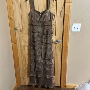 Ignite Evenings Lace and Beaded Tiered Dress